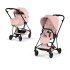 Carucior 2 in 1 pentru copii Cybex Mios Style, premium, Peach Pink cu cadru Matt Black - 1