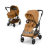 Carucior 2 in 1 Cybex Melio Carbon pentru copii, ultra usor, cu landou, Cinnamon Yellow - 1