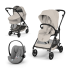 Carucior 3 in 1 Cybex Melio Carbon pentru copii, ultra usor, cu landou si scoica auto Cloud G, Dune Grey - 1