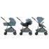 Παιδικό καρότσι Cybex Melio Carbon 3 σε 1, εξαιρετικά ελαφρύ, με πορτ-μπεμπέ, Stormy Blue - 2