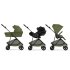 Carucior 4 in 1 Cybex Melio Carbon pentru copii, cu landou, scoica auto Cloud G si baza G, Moss Green - 2
