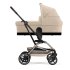 Carucior 2 in 1 Cybex Gold Eezy S Twist+ 2, rotativ 360°, cu landou, Almond Beige cu cadru Taupe - 2