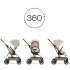 Carucior 3 in 1 pentru copii Cybex Gold Eezy S Twist +2, cu landou si scoica Cloud G Plus, Almond Beige cu cadru Taupe - 4