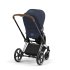 Pachet promotional 3 in 1 Cybex Priam, premium, cu landou si scoica auto Cloud T - Nautical Blue cu cadru Chrome Brown - 4
