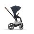 Pachet promotional 3 in 1 Cybex Priam, premium, cu landou si scoica auto Cloud T - Nautical Blue cu cadru Chrome Brown - 6