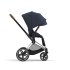 Pachet promotional 3 in 1 Cybex Priam, premium, cu landou si scoica auto Cloud T - Nautical Blue cu cadru Chrome Brown - 7