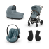 Carucior 3 in 1 Balios S Lux pentru copii, cu landou si scoica auto Cloud G Plus - Stormy Blue cu cadru Taupe - 1