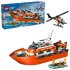 LEGO City Coast Guard Σετ Σκάφους Διάσωσης και Ελικοπτέρου 60504, για παιδιά - 1
