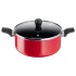 Тенджера Tefal Easy Series 24 см с капак, 2,67 л, титаниева, термо индикатор, градуирани ръбове, червена - 1
