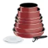 Set 10 Piese Tefal Ingenio Easy Cook&Clean: Tigai, Cratite, Wok, Capace, Maner Detasabil, Rosu - 1