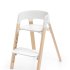 Καρεκλάκι φαγητού Stokke Steps με σετ μωρού, δίσκο και ζώνες, μοντέρνος και εργονομικός σχεδιασμός, λευκό/φυσικό - 4