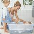 Set Cadita Pliabila Stokke Flexi Bath 0-4 Ani cu Suport Nou Nascuti, Compact si Ergonomic, Ocean Blue - 4