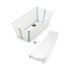 Set Cadita Pliabila Stokke Flexi Bath 0-4 Ani cu Suport Nou Nascuti, Compact si Ergonomic, White - 3