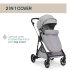 Carucior sport pentru copii Chicco Seety, 3 in 1, cu landou si scoica auto Kory Air Plus, Cloud - 10