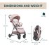 Carucior sport pentru copii Chicco Taormina, usor, confortabil, Blush - 2