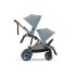 Carucior sport dublu pentru copii Cybex e-Gazelle S cu a doua unitate sport inclusa, electric, Stormy Blue cu cadru Taupe - 1