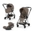 Carucior 3 in 1 pentru copii Cybex Mios Style, premium, Coconut Brown cu cadru Matt Black - 1