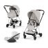 Carucior 3 in 1 pentru copii Cybex Mios Style, premium, City Grey cu cadru Chrome - 1