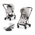 Carucior 3 in 1 pentru copii Cybex Mios Style, premium, City Grey cu cadru Matt Black - 1