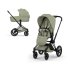 Carucior 2 in 1 pentru copii Cybex Priam Style, premium, Sage Green cu cadru Matt Black - 1