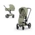 Carucior 2 in 1 pentru copii Cybex Priam Style, premium, Sage Green cu cadru Chrome - 1