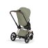 Carucior 3 in 1 pentru copii Cybex Priam Style, cu landou si scoica Cloud T Plus, Sage Green cu cadru Rosegold - 9