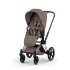 Carucior 3 in 1 pentru copii Cybex Priam Style, cu landou si scoica Cloud T Plus, Coconut Brown cu cadru Chrome - 4