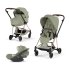 Carucior 3 in 1 pentru copii Cybex Mios Style, premium, Sage Green cu cadru Rosegold - 1