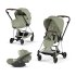 Carucior 3 in 1 pentru copii Cybex Mios Style, premium, Sage Green cu cadru Chrome - 1