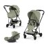 Carucior 3 in 1 pentru copii Cybex Mios Style, premium, Sage Green cu cadru Matt Black - 1