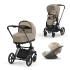 Carucior 3 in 1 pentru copii Cybex Priam 4.0, cu landou si scoica Cloud T Plus - Cozy Beige cu cadru Matt Black - 2