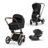 Carucior 3 in 1 pentru copii Cybex Priam 4.0, cu landou si scoica Cloud T Plus - Sepia Black cu cadru Rosegold - 2