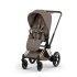Carucior sport pentru copii Cybex Platinum e-Priam Style, premium, Coconut Brown cu cadru Rosegold - 1