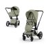 Carucior 2 in 1 pentru copii Cybex E-Priam Style, premium, Sage Green cu cadru Chrome - 1