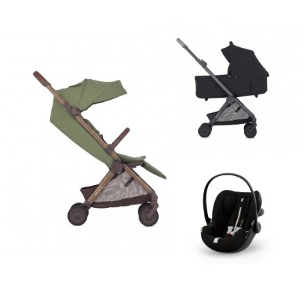 Carucior 3 in 1 pentru copii Anex Air-Q, cu landou si scoica Cloud G3 i-Size Plus, design modern, Pistache