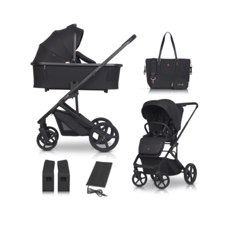 Carucior 2 in 1 pentru copii, Cavoe MOI XL, cu sistem de incalzire, geanta si adaptori cadou, Meteorite
