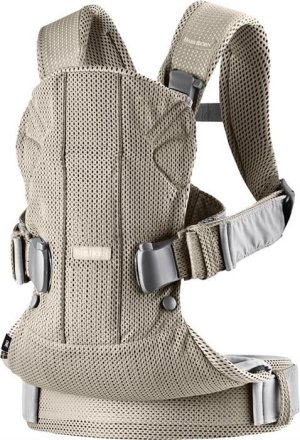 Кош за новородено бебе BabyBjorn One Air анатомичен 3D Mesh - Greige