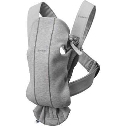 Marsupiu pentru bebelusi BabyBjorn Mini, 3D Jersey , anatomic, cu multiple pozitii -  Light Grey
