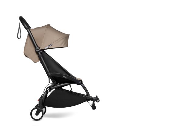 Детска количка за близнаци BABYZEN YOYO² CONNECT, спортна, с черна рамка и цветен пакет Taupe