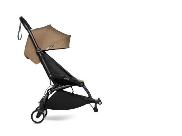 Количка за близнаци BABYZEN YOYO² CONNECT, спортна, с черна рамка и цвят Toffee пакет