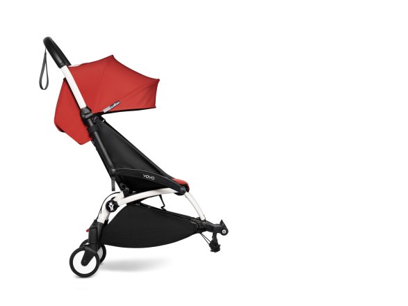 Παιδικό καρότσι BABYZEN YOYO² CONNECT sport εξαιρετικά συμπαγές λευκό πλαίσιο και χρωματικό πακέτο 6+ Κόκκινο