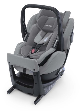 Scaun auto 2 in 1 Recaro Salia Elite Prime pentru copii, Isofix, rotativ 360°, 0 - 18 kg - Silent Grey