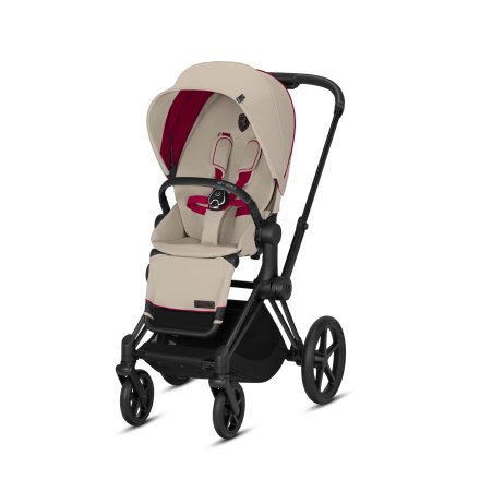 Carucior 3 in 1 pentru copii Cybex Priam Scuderia Ferrari, cu landou si scoica auto Cloud Z Silver Grey