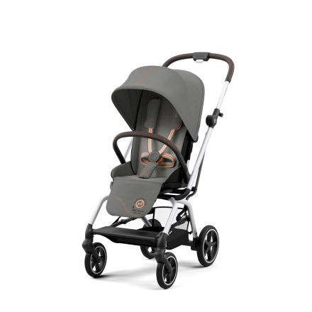 Детска спортна количка Cybex Gold Eezy S Twist+ 2, 360°, големи колела - Lava Grey със сребриста рамка