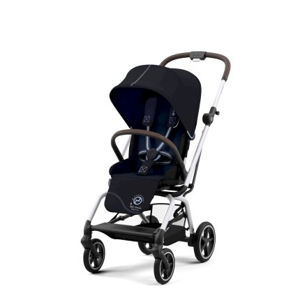 Детска спортна количка Cybex Gold Eezy S Twist+ 2, 360°, големи колела - Ocean Blue със сребриста рамка 