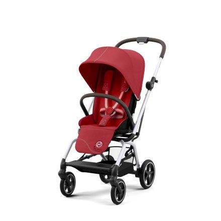 Детска спортна количка Cybex Gold Eezy S Twist+ 2, 360°, големи колела - Hibiscus Red със сребриста рамка 