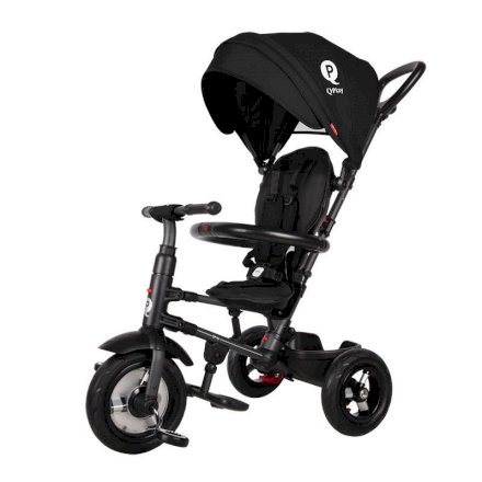 Tricicleta pentru copii Qplay Rito Rubber, pliabila, 12 luni - 3 ani - Negru