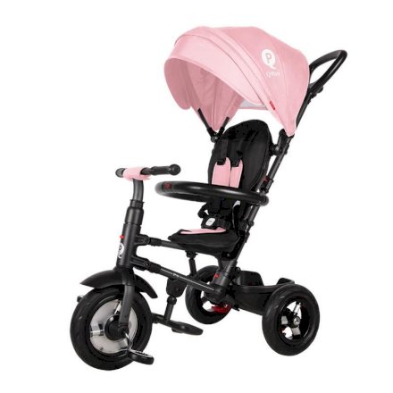 Tricicleta pentru copii Qplay Rito Rubber, pliabila, 12 luni - 3 ani - Roz