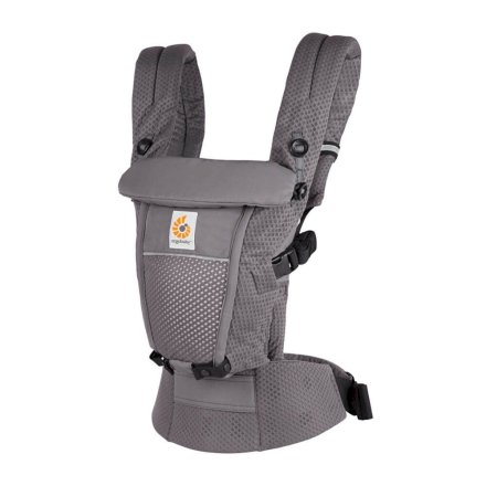  Βρεφικό πορτμπαγκάζ Ergobaby Adapt Soft Flex Mesh, αναπνεύσιμο και άνετο, 0 - 4 ετών, γκρι γραφίτη