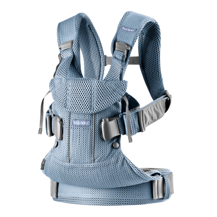 Кош за новородено бебе BabyBjorn One Air анатомичен 3D Mesh - Slate Blue